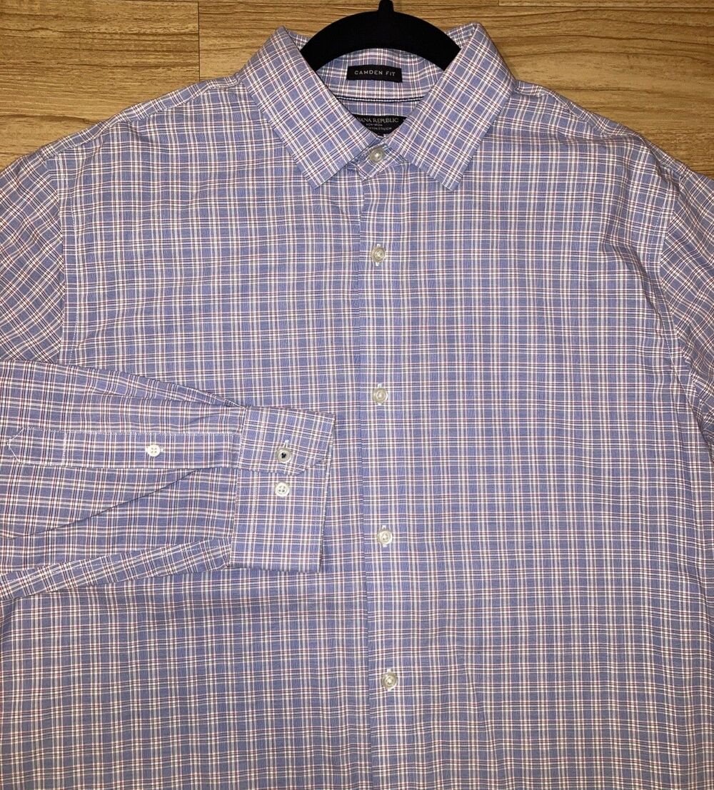Banana Republic Men's L Camden Fit Non-Iron Button Up Plaid Long Sleeve Shirt - Picture 13 of 13